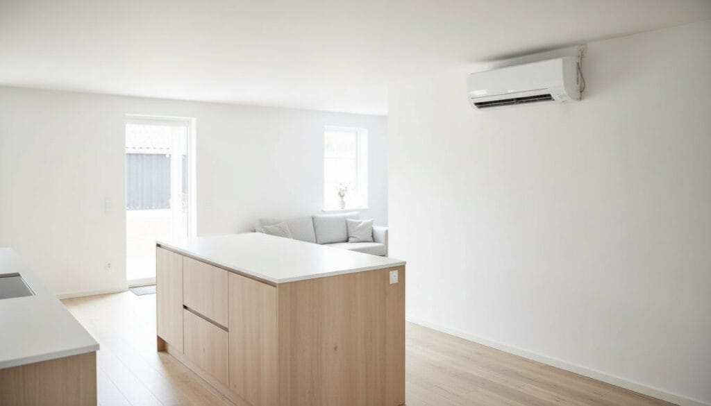 luft til luft varmepumpe er sat op