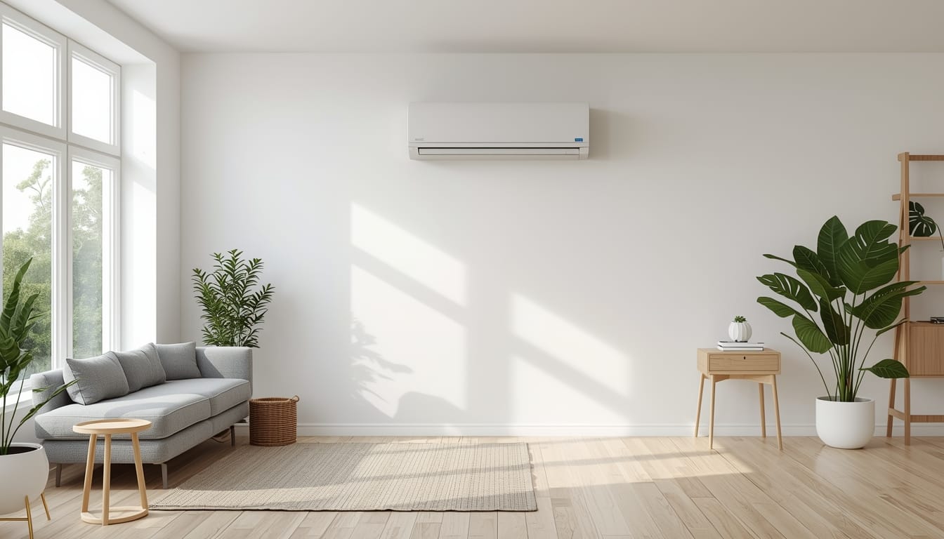 Energioptimering af en Lys stue med planter og møbler